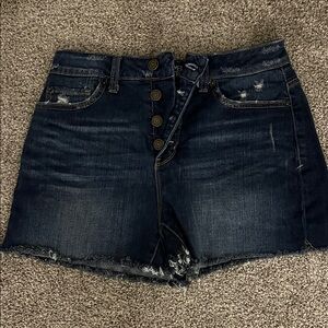 Time and Tru Midnight Blue Distressed Jean Shorts NWOT!